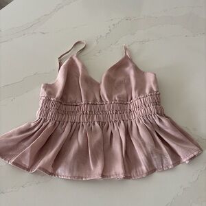 Cotton Candy Pink/Blush Sleeveless Peplum Top